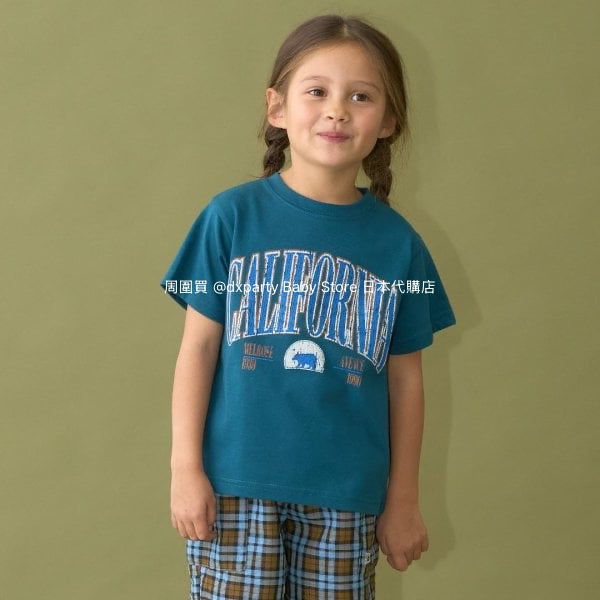 Japanese children's clothing b・R# water-absorbing quick-drying series touch cool letter print short-sleeved top 100-150cm boys/girls spring and summer TOPS