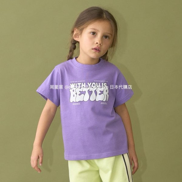 Japanese children's clothing b・R# water-absorbing quick-drying series touch cool letter print short-sleeved top 100-150cm boys/girls spring and summer TOPS