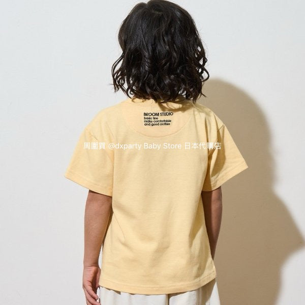 Japanese children's clothing b・R# water-absorbing quick-drying series touch cool solid color pocket short-sleeved top 100-150cm boys/girls spring and summer TOPS