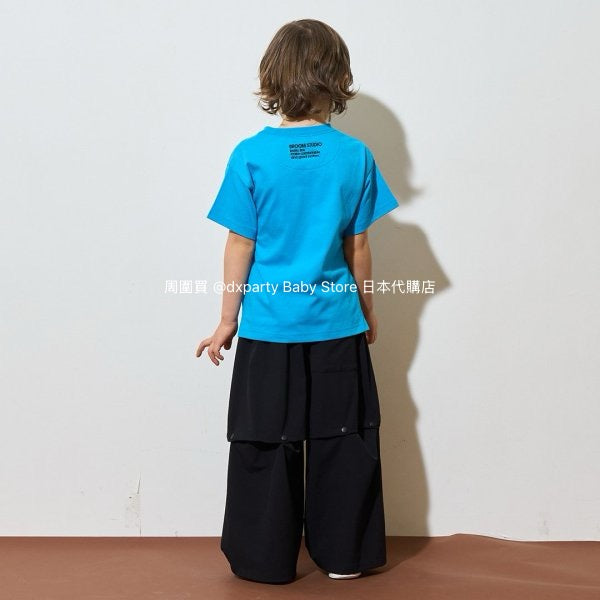 Japanese children's clothing b・R# water-absorbing quick-drying series touch cool solid color pocket short-sleeved top 100-150cm boys/girls spring and summer TOPS