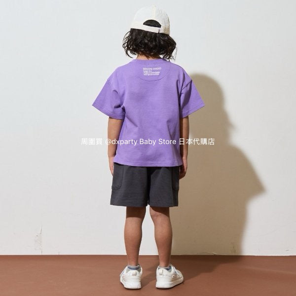 Japanese children's clothing b・R# water-absorbing quick-drying series touch cool solid color pocket short-sleeved top 100-150cm boys/girls spring and summer TOPS
