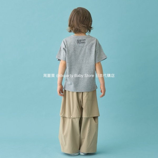 Japanese children's clothing b・R# water-absorbing quick-drying series touch cool solid color pocket short-sleeved top 100-150cm boys/girls spring and summer TOPS