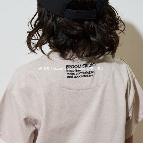 Japanese children's clothing b・R# water-absorbing quick-drying series touch cool solid color pocket short-sleeved top 100-150cm boys/girls spring and summer TOPS