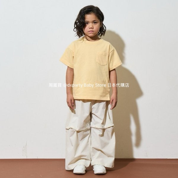 Japanese children's clothing b・R# water-absorbing quick-drying series touch cool solid color pocket short-sleeved top 100-150cm boys/girls spring and summer TOPS