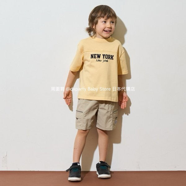 Japanese children's clothing b・R# 2Way two-piece quick-drying series cool contact letter short-sleeved top 100-150cm boys/girls spring and summer TOPS