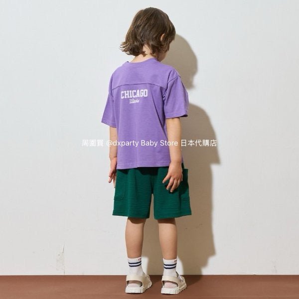 Japanese children's clothing b・R# 2Way two-piece quick-drying series cool contact letter short-sleeved top 100-150cm boys/girls spring and summer TOPS