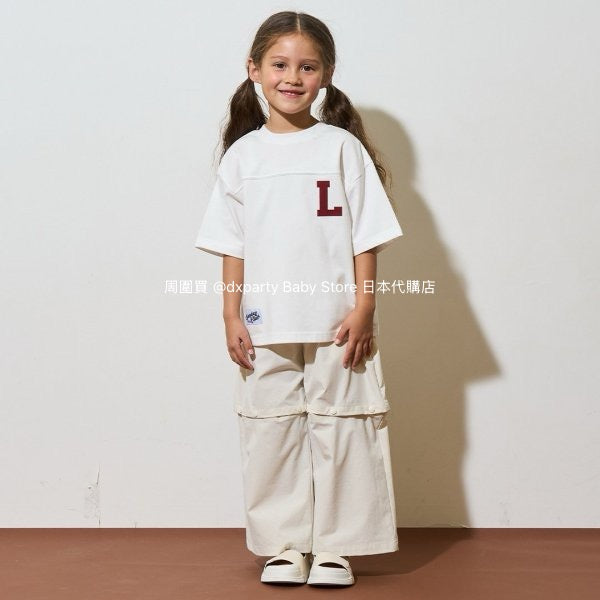 Japanese children's clothing b・R# 2Way two-piece quick-drying series cool contact letter short-sleeved top 100-150cm boys/girls spring and summer TOPS