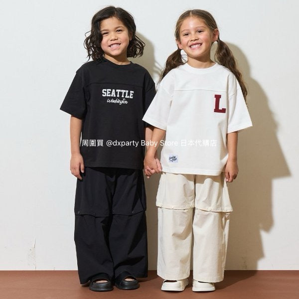 Japanese children's clothing b・R# 2Way two-piece quick-drying series cool contact letter short-sleeved top 100-150cm boys/girls spring and summer TOPS