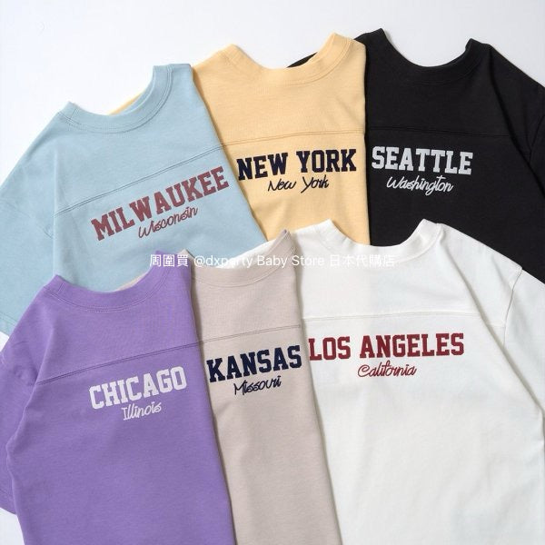 Japanese children's clothing b・R# 2Way two-piece quick-drying series cool contact letter short-sleeved top 100-150cm boys/girls spring and summer TOPS