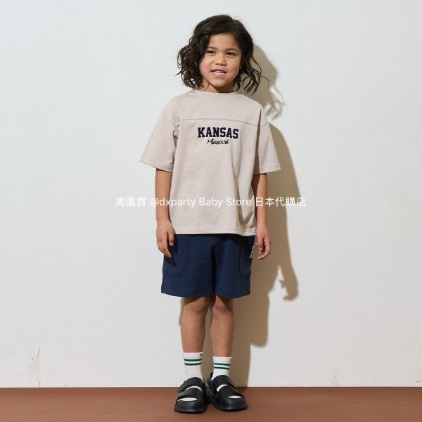 Japanese children's clothing b・R# 2Way two-piece quick-drying series cool contact letter short-sleeved top 100-150cm boys/girls spring and summer TOPS