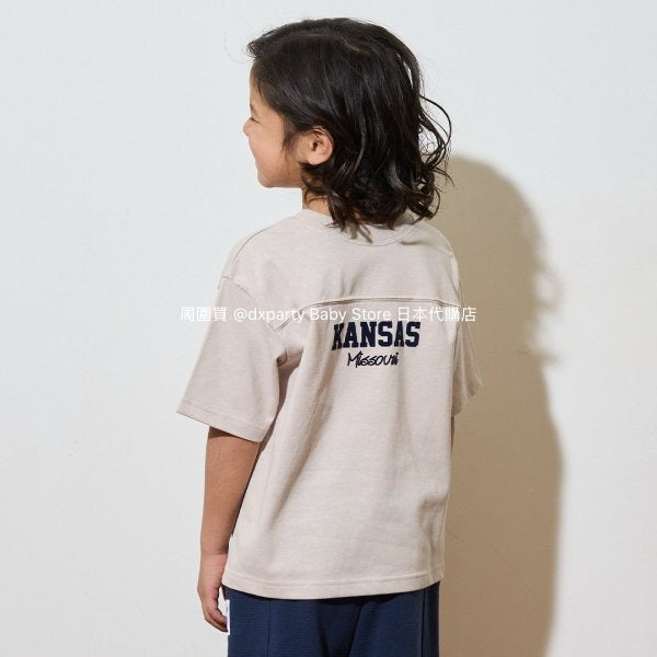 Japanese children's clothing b・R# 2Way two-piece quick-drying series cool contact letter short-sleeved top 100-150cm boys/girls spring and summer TOPS