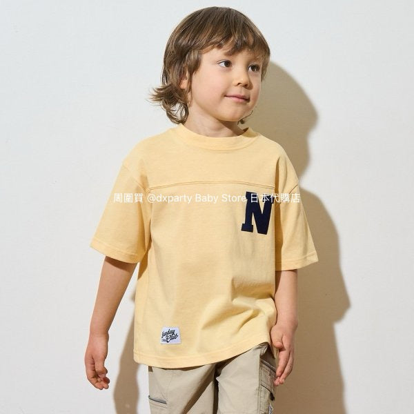 Japanese children's clothing b・R# 2Way two-piece quick-drying series cool contact letter short-sleeved top 100-150cm boys/girls spring and summer TOPS