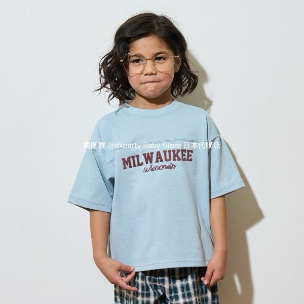 Japanese children's clothing b・R# 2Way two-piece quick-drying series cool contact letter short-sleeved top 100-150cm boys/girls spring and summer TOPS