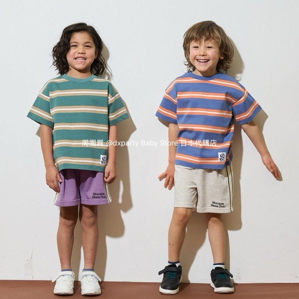 Japanese children's clothing b・R# striped short-sleeved top 100-150cm boys/girls spring and summer TOPS
