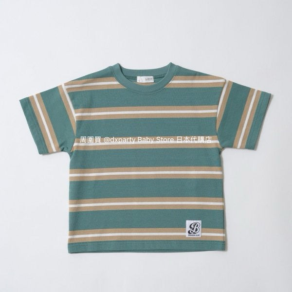 Japanese children's clothing b・R# striped short-sleeved top 100-150cm boys/girls spring and summer TOPS
