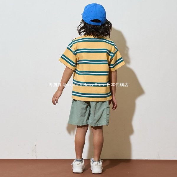 Japanese children's clothing b・R# striped short-sleeved top 100-150cm boys/girls spring and summer TOPS