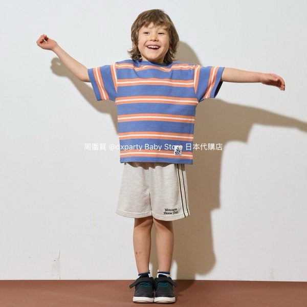 Japanese children's clothing b・R# striped short-sleeved top 100-150cm boys/girls spring and summer TOPS