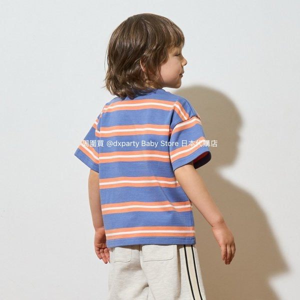 Japanese children's clothing b・R# striped short-sleeved top 100-150cm boys/girls spring and summer TOPS