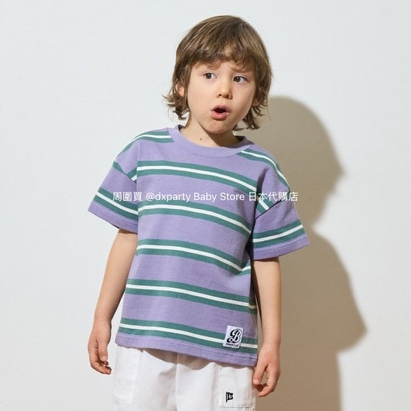 Japanese children's clothing b・R# striped short-sleeved top 100-150cm boys/girls spring and summer TOPS