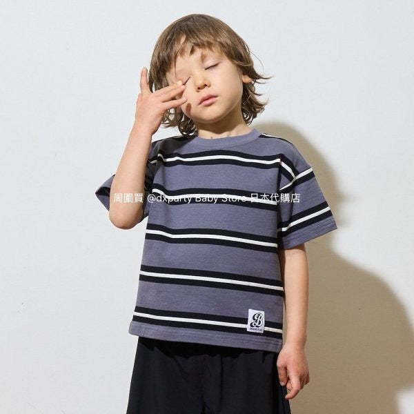 Japanese children's clothing b・R# striped short-sleeved top 100-150cm boys/girls spring and summer TOPS