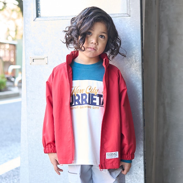 Japanese children's clothing b・R# waterproof windbreaker with storage pocket 100-140cm Boys/Girls Spring OUTERWEAR Waterproof Series