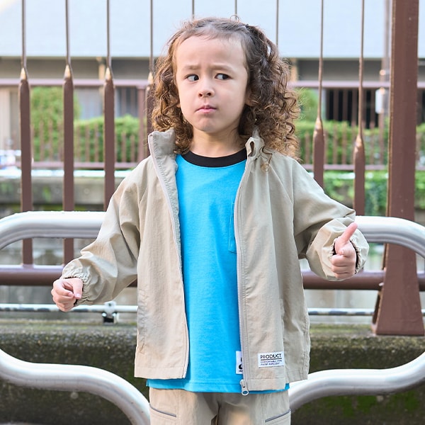 Japanese children's clothing b・R# waterproof windbreaker with storage pocket 100-140cm Boys/Girls Spring OUTERWEAR Waterproof Series