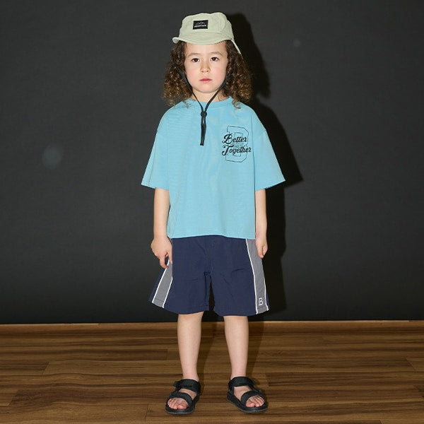 Japanese children's clothing b・R# contact cool water absorption quick dry series letter print top 100-150cm boys/girls summer TOPS