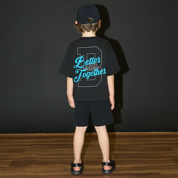 Japanese children's clothing b・R# contact cool water absorption quick dry series letter print top 100-150cm boys/girls summer TOPS
