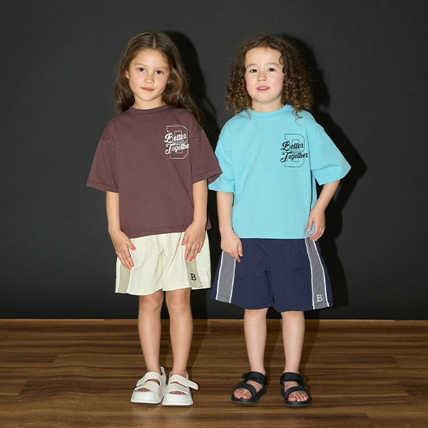 Japanese children's clothing b・R# contact cool water absorption quick dry series letter print top 100-150cm boys/girls summer TOPS