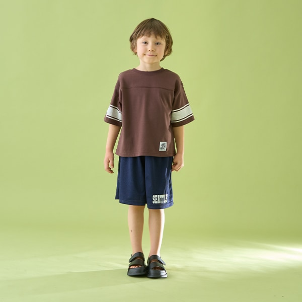 Japanese children's clothing b・R# 2Way front and back contact cool water absorption quick-drying series baseball style top 100-150cm boys/girls summer TOPS