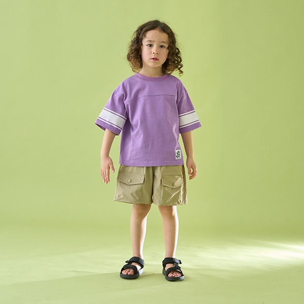 Japanese children's clothing b・R# 2Way front and back contact cool water absorption quick-drying series baseball style top 100-150cm boys/girls summer TOPS