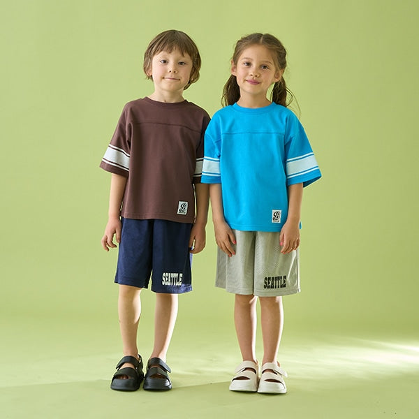 Japanese children's clothing b・R# 2Way front and back contact cool water absorption quick-drying series baseball style top 100-150cm boys/girls summer TOPS