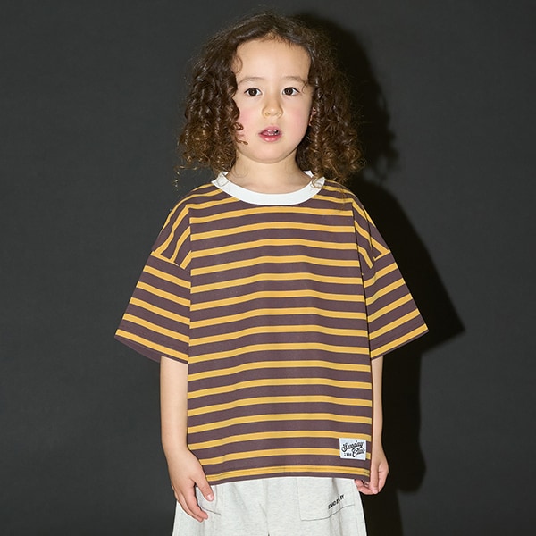 Japanese children's clothing b・R# contact cool water absorption quick dry series striped top 100-150cm boys/girls summer TOPS