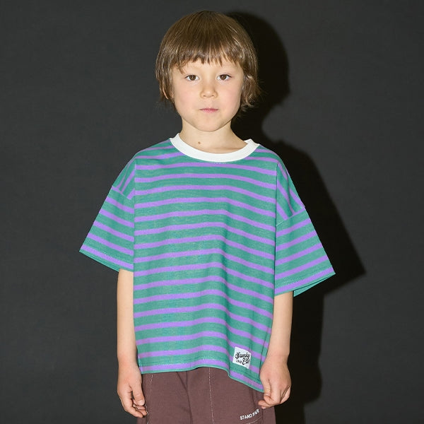 Japanese children's clothing b・R# contact cool water absorption quick dry series striped top 100-150cm boys/girls summer TOPS