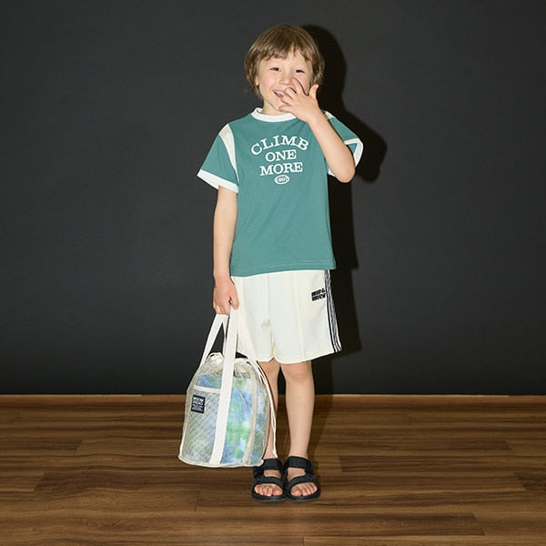 Japanese children's clothing b・R# contact cool water absorption quick dry series patchwork top 100-150cm boys/girls summer TOPS