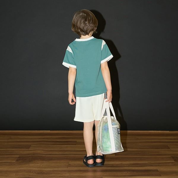 Japanese children's clothing b・R# contact cool water absorption quick dry series patchwork top 100-150cm boys/girls summer TOPS
