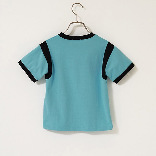Japanese children's clothing b・R# contact cool water absorption quick dry series patchwork top 100-150cm boys/girls summer TOPS