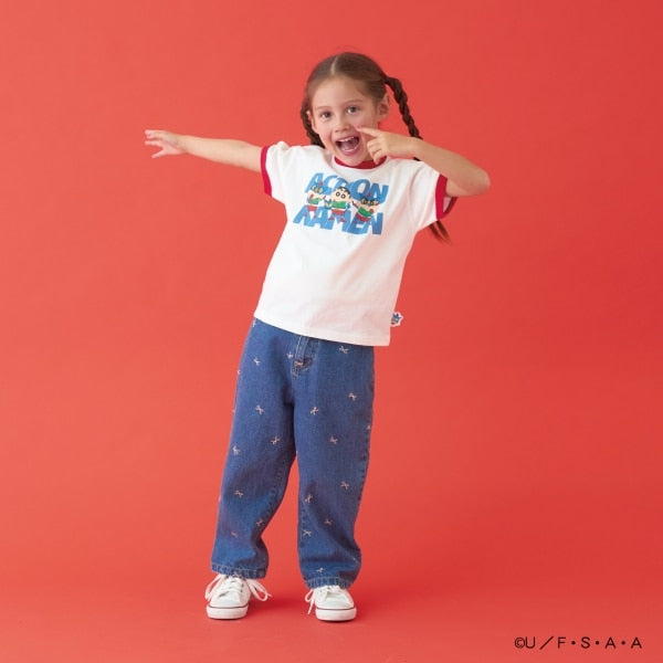 Japanese children's clothing b・R# x Crayon Shin-chan cool contact water-absorbing quick-drying series short-sleeved tops 100-140cm boys'/girls' summer TOPS