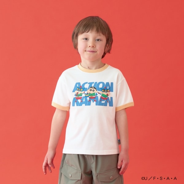 Japanese children's clothing b・R# x Crayon Shin-chan cool contact water-absorbing quick-drying series short-sleeved tops 100-140cm boys'/girls' summer TOPS