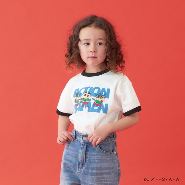 Japanese children's clothing b・R# x Crayon Shin-chan cool contact water-absorbing quick-drying series short-sleeved tops 100-140cm boys'/girls' summer TOPS