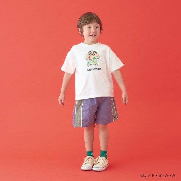 Japanese children's clothing b・R# x Crayon Shin-chan cool contact water-absorbing quick-drying series short-sleeved tops 100-140cm boys'/girls' summer TOPS