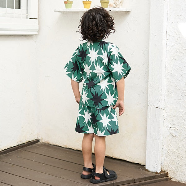 Japanese children's clothing b・R# Jinbei Japanese Kimono 100-130cm Boys Summer TOPS PANTS Japanese Summer Festival Special