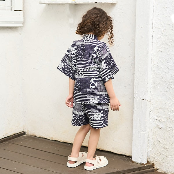Japanese children's clothing b・R# Jinbei Japanese Kimono 100-130cm Boys Summer TOPS PANTS Japanese Summer Festival Special