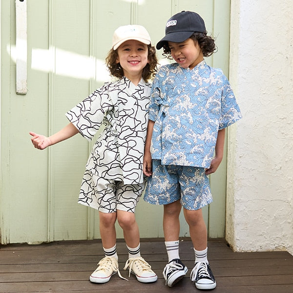 Japanese children's clothing b・R# Jinbei Japanese Kimono 100-130cm Boys Summer TOPS PANTS Japanese Summer Festival Special