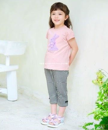 Japanese children's clothing aF#a325 3D printed top 90-160cm girls summer TOPS