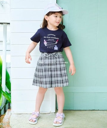 Japanese children's clothing aF#a325 perfume print top 100-160cm girls summer TOPS