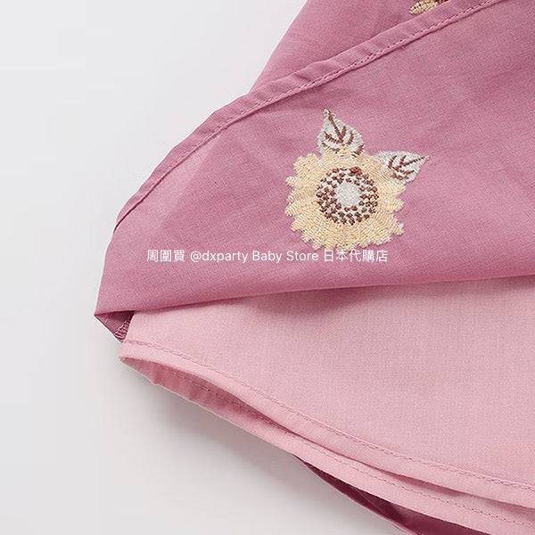 Japanese children's clothing pe#main flower embroidered top 80-130cm girls summer TOPS