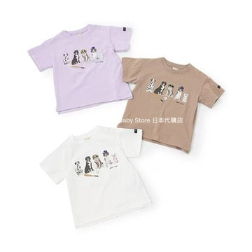 Japanese children's clothing pe#main anti-fouling series dog print top 80-130cm boys' summer TOPS