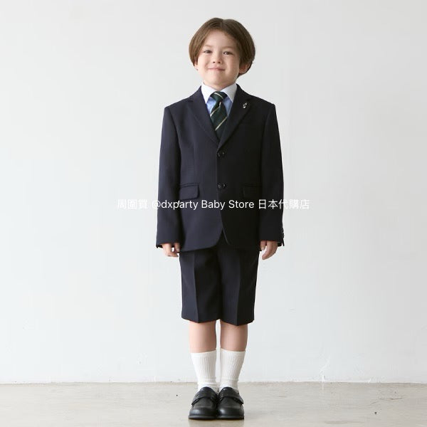 Japanese children's clothing pe#main three-piece suit 110-130cm boys' summer TOPS PANTS OUTERWEAR interview/banquet/performance