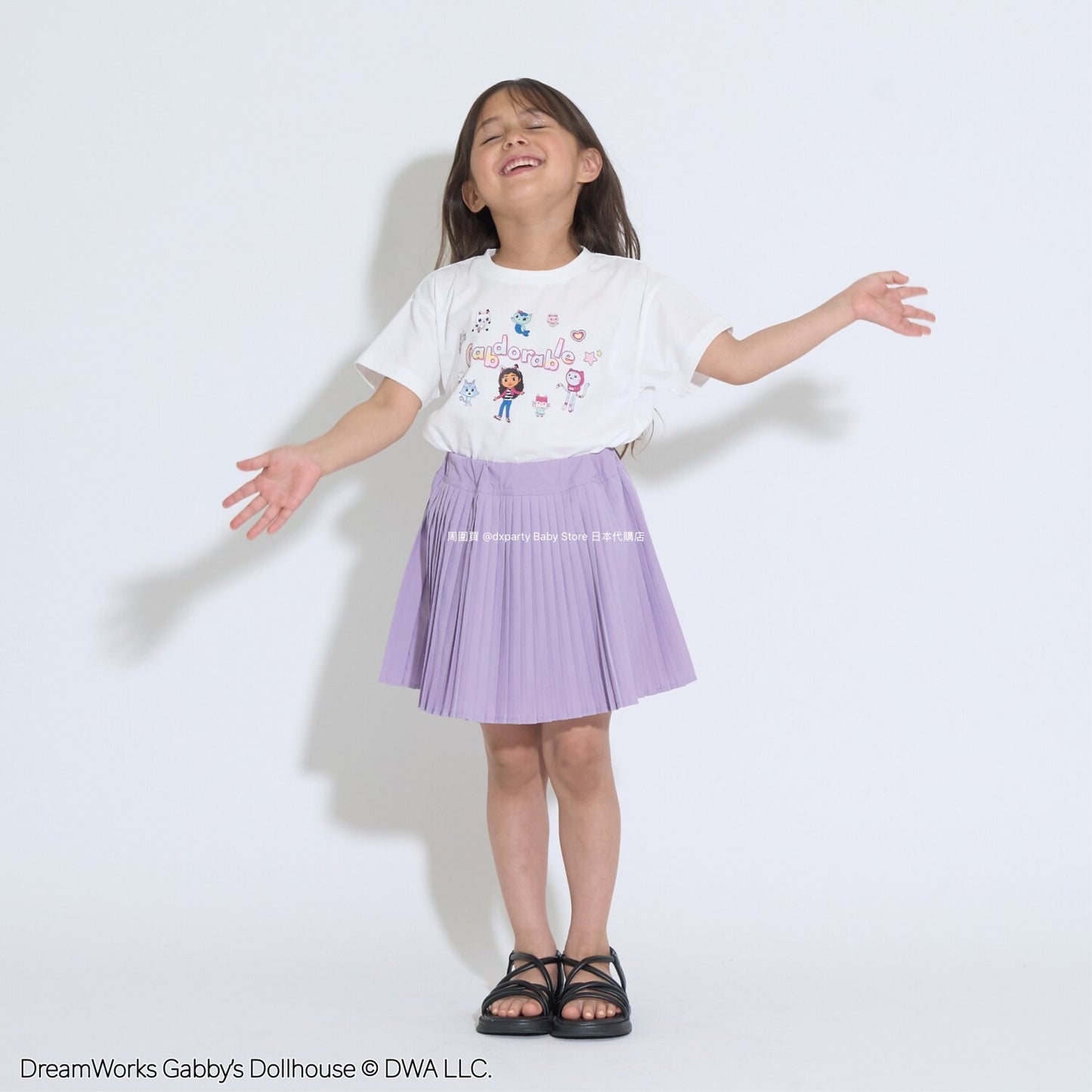 Japanese children's clothing Ly# mine x GABBY'S DOLLHOUSE printed top 100-130cm girls summer TOPS
